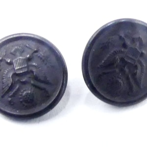 Vintage 2 WWI or WWII military eagle seal bronze buttons