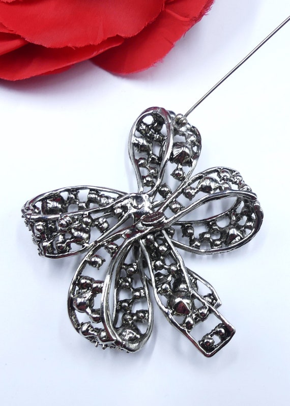 Vintage large signed Kenneth Jay Lane silver tone… - image 8