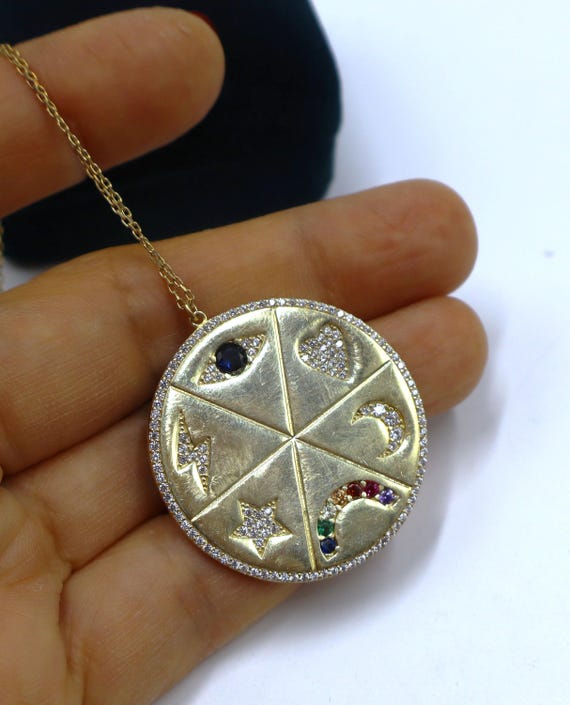 Médaillon Argent Art Nouveau 1900 En Forme D'amande - Pendentif Rare Porte-bonheur
