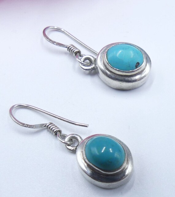 Vintage marked 925 sterling silver & turquoise ca… - image 3