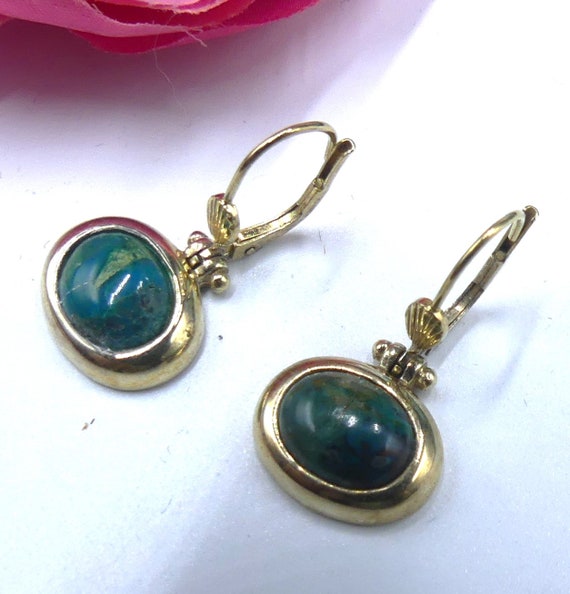 Dormeuses Anciennes En Nacre Avec Cabochon Pierre Blanche - Poinçon Argent Losange