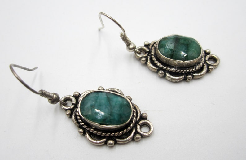 Vintage metal /& lowend emerald necklace earrings Ring bracelet set