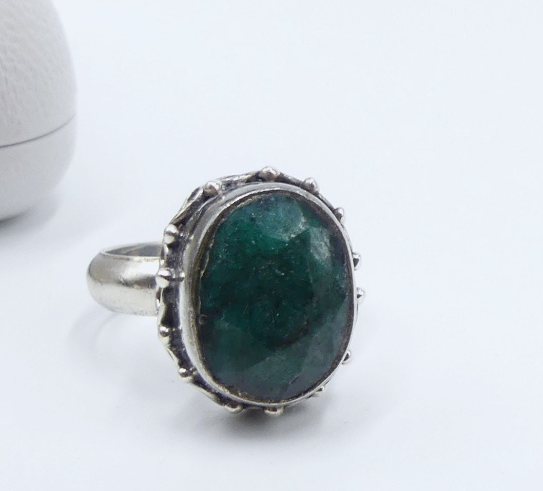 Bague Doriane Émeraude & Argent 925 - Maison Gaïa
