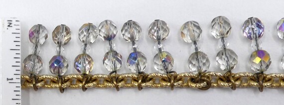 Vintage gold tone & rainbow crystal beads necklace - image 5
