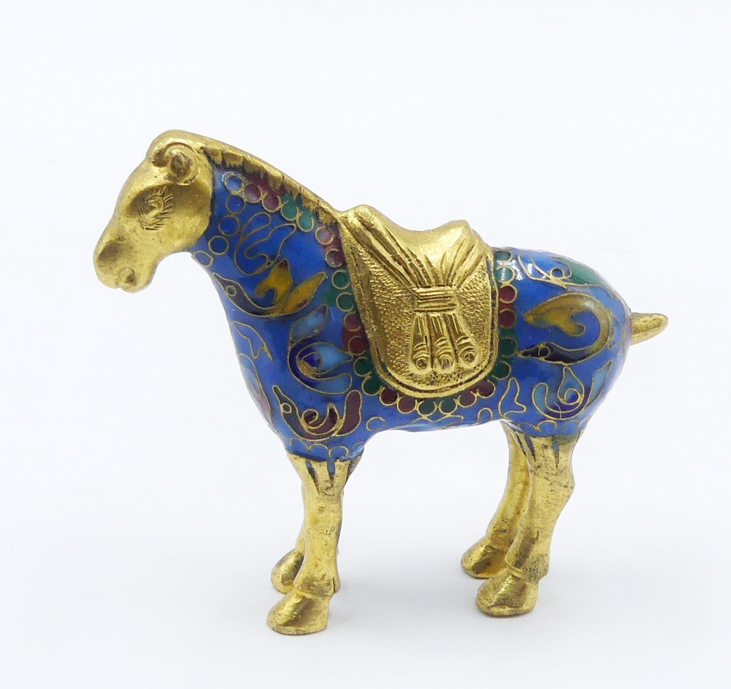 銀製 馬 七宝装飾　中国美術　骨董品 年末在庫一層セール！銀製 馬 七宝装飾 中国美術 骨董品