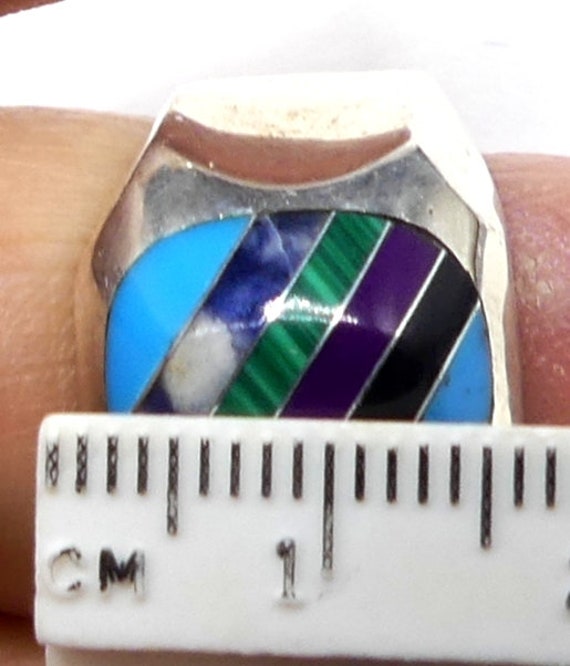 Vintage marked Mexico sterling silver &multi ston… - image 9