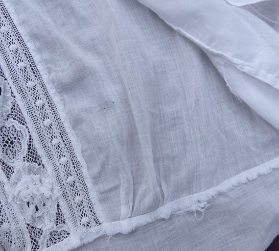 Antique 1910's cotton & lace lady Edwardian long … - image 8