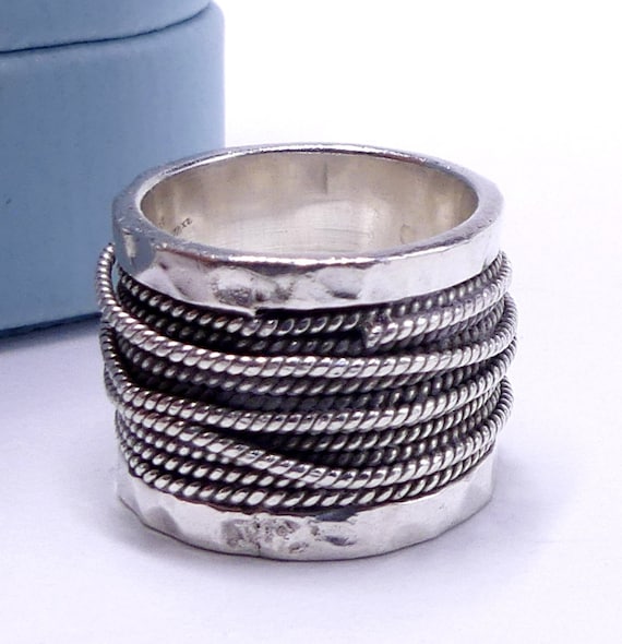 Vintage Marked Mexico 925 Sterling Silver Wide Band Ring Size 6 - Etsy Vintage Marked Mexico 925 Sterling Silver Wide Band Ring Size 6 - Etsy