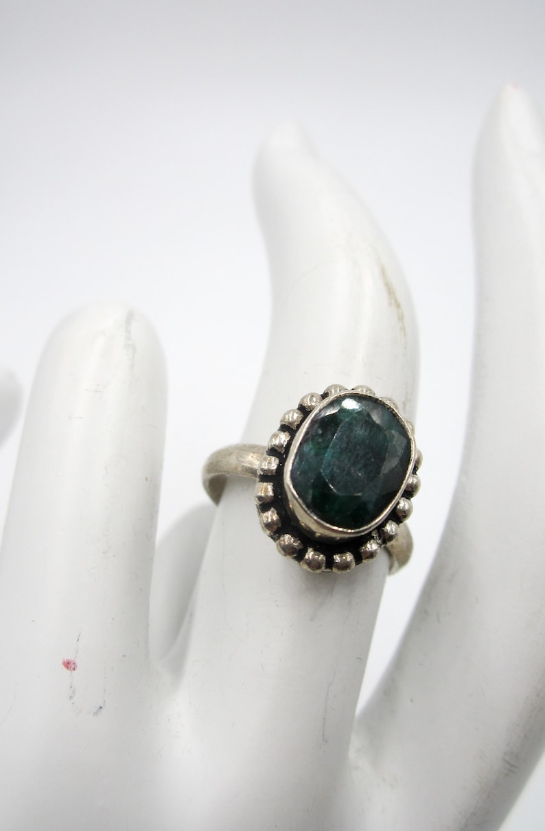 Vintage metal /& lowend emerald necklace earrings Ring bracelet set