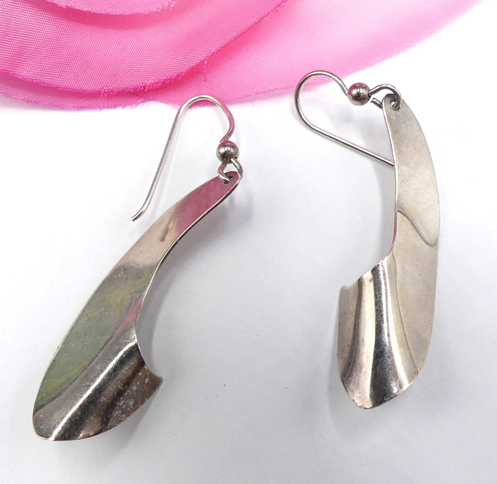 U.S vintage シルバー925 middle hoop ピアス Vintage pair middle