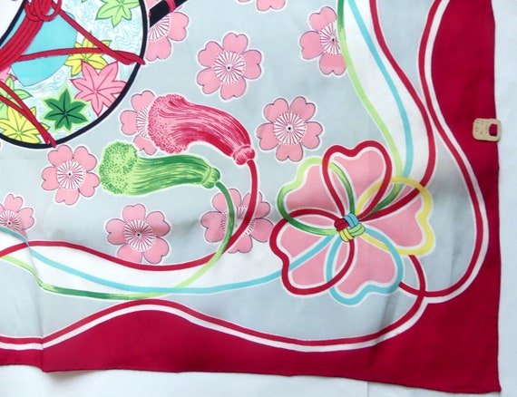 Brand new Japanese 50's hand hemming silk scarf - image 4