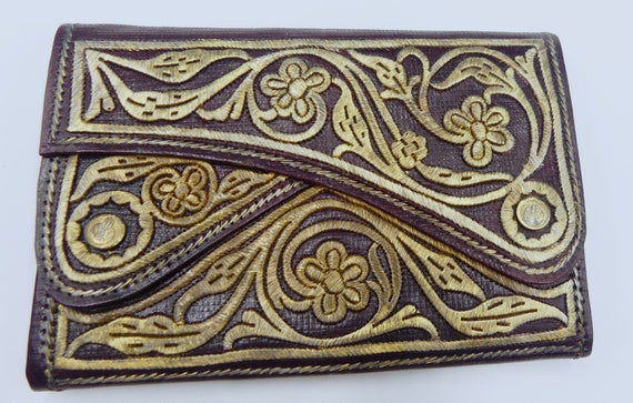 Antique 1910's Moroccan Judaism leather wallet ha… - image 2