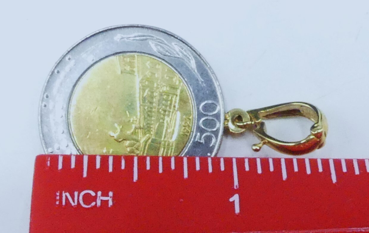 Vintage Marked Milor 14k Gold Bezel & Italian Republic Lire