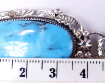 Native American RB Sterling Silver 925 Indian Head Turquoise