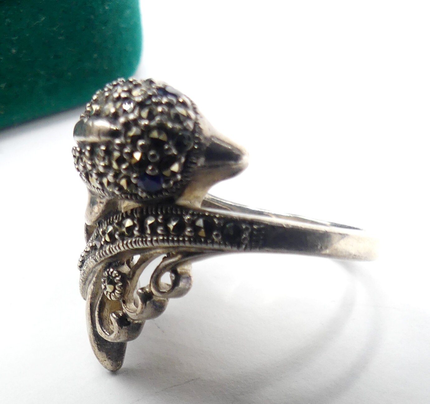 Vintage Marked NF 925 Thailand Sterling Silver & Macecite Vintage Marked NF 925 Thailand Sterling Silver & Macecite