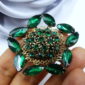 thumbnail image 2 of SELOVO Women's Sparkly 4in Long Big Rose Flower Leaf 2 of 10