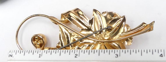 Vintage 40's large floral rose gold on sterling s… - image 8