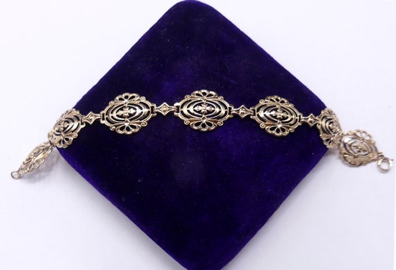 Vintage 40's marked 10k gold link bracelet - image 1