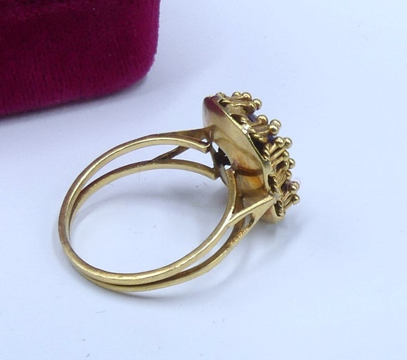 Vintage 14k gold filigree & amethyst ring size 7.5 - image 7