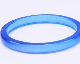 Vintage 2 mm blue agate band ring size 9