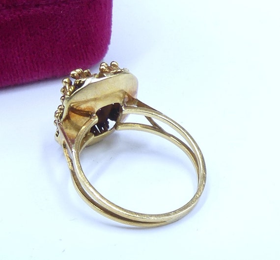 Vintage 14k gold filigree & amethyst ring size 7.5 - image 5