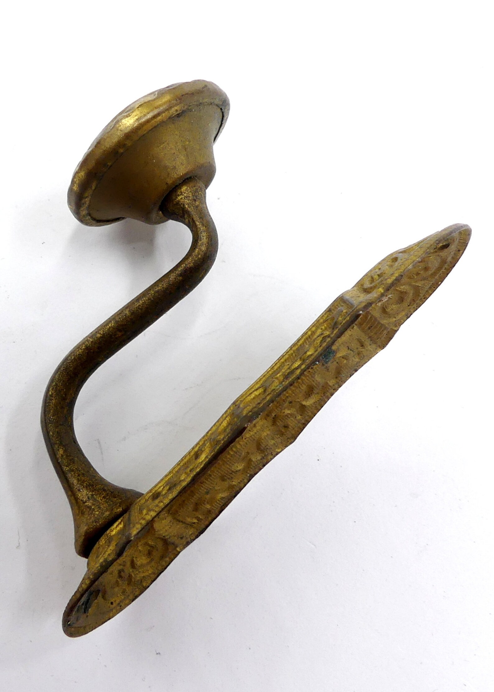 Antique Victorian brass wall hanging hook Etsy