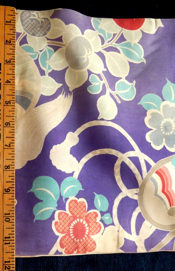 Antique Japanese  flower Kimono Obi belt - image 7