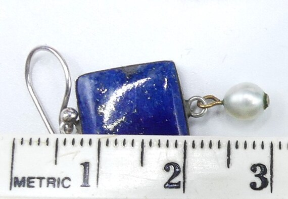 Vintage sterling silver & lapis freshwater pearl … - image 4