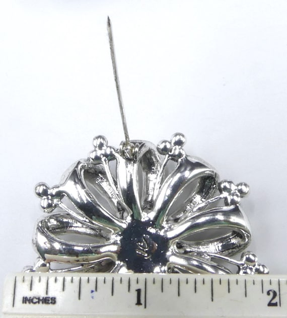 メッキ　アクセサリー　MONET パール Vintage Marked Lc Silver Tone Faux Pearl Clear Rhinestone