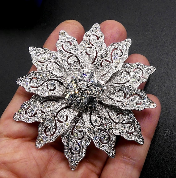 Large silver brooch deals