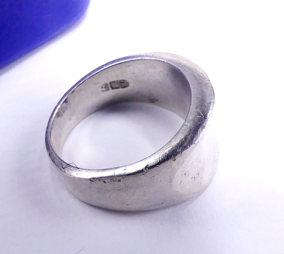 Vintage marked Mexico 925 sterling silver ring si… - image 6