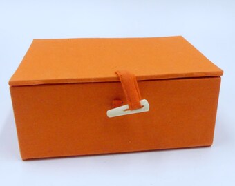 Caja de papel de seda hecha a mano china vintage color naranja