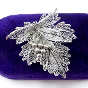 Superbe Broche Argent Filigrané 800 - Vintage Portugal