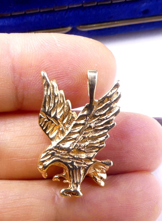 Vintage marked 14k gold eagle pendant