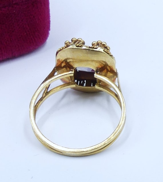 Vintage 14k gold filigree & amethyst ring size 7.5 - image 6