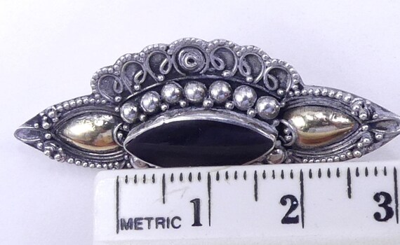 アクセサリー vintage silver925 onyx brooch 925 Sterling Silver Black Onyx Brooch Marcasite Vintage