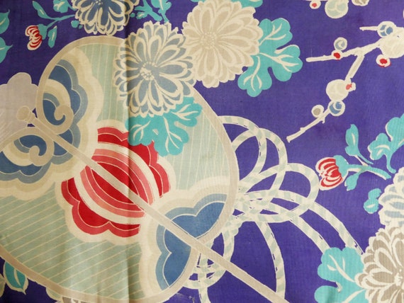 Antique Japanese  flower Kimono Obi belt - image 3