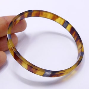 Antique faux tortoise shell w sterling silver bangle
