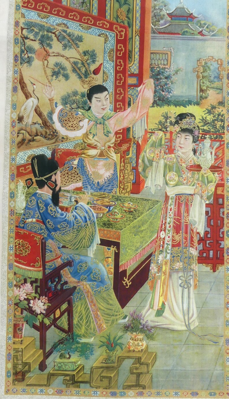 Old 1927 China limited prints New Years pictures in scrolling Etsy