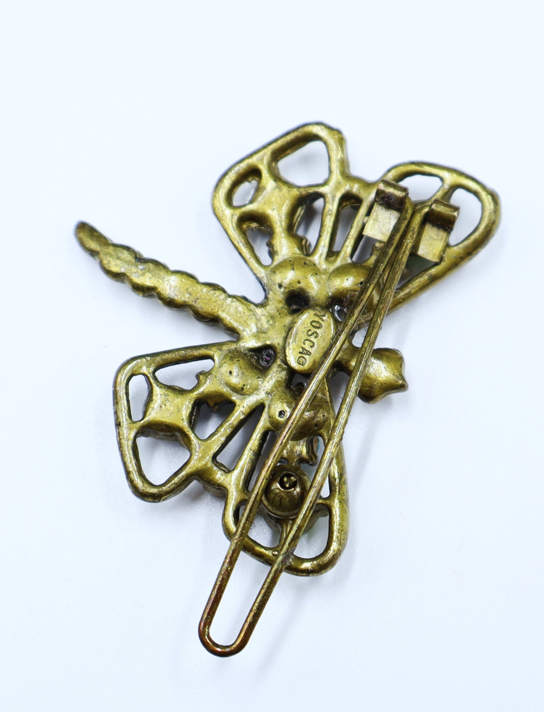 Vintage Gerard Yosca Enamel Dragonfly with Faux Pearls and Faceted Stone Hairpin Vintage YOSCA Dragonfly Brooch: Enamel Rhinestone Pin - Etsy  main image 4