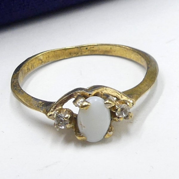 Vintage marked GF gold filled & opal ring size 6.5