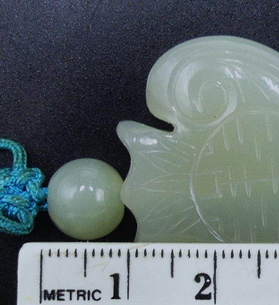 Vintage Chinese hand carved light green jade sach… - image 9