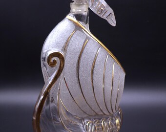 Vintage Cognac Larsen Invincible Glass Sailing Ship Shaped Bottle