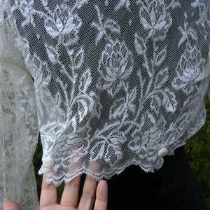 Antique 19th C French lace dress blouse color light ivory image 9