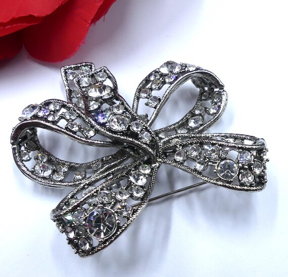 Vintage large signed Kenneth Jay Lane silver tone… - image 4