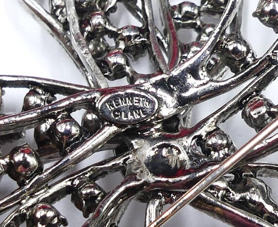 Vintage large signed Kenneth Jay Lane silver tone… - image 7