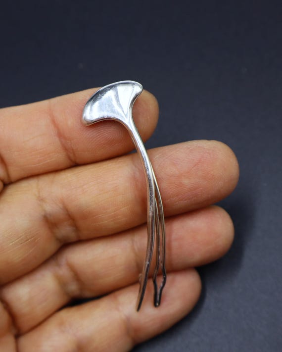 Vintage Signed Tiffany & Co Sterling Silver Wishbone Hair  display picture 2