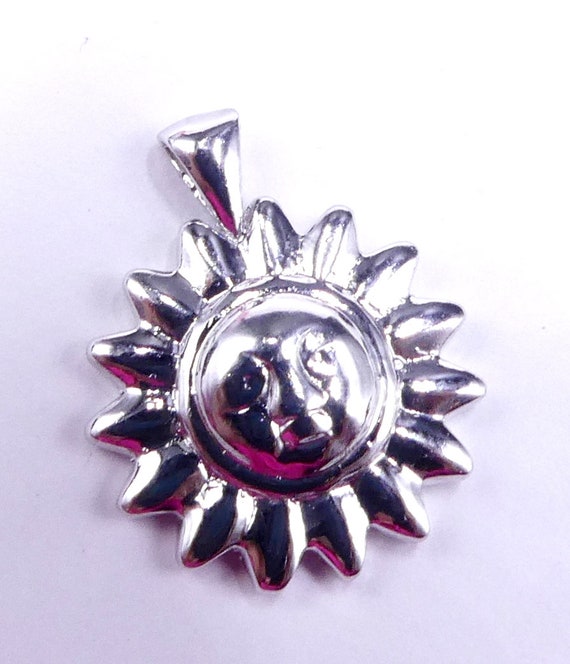Vintage marked Boccadamo 925 sterling silver sun face pendant