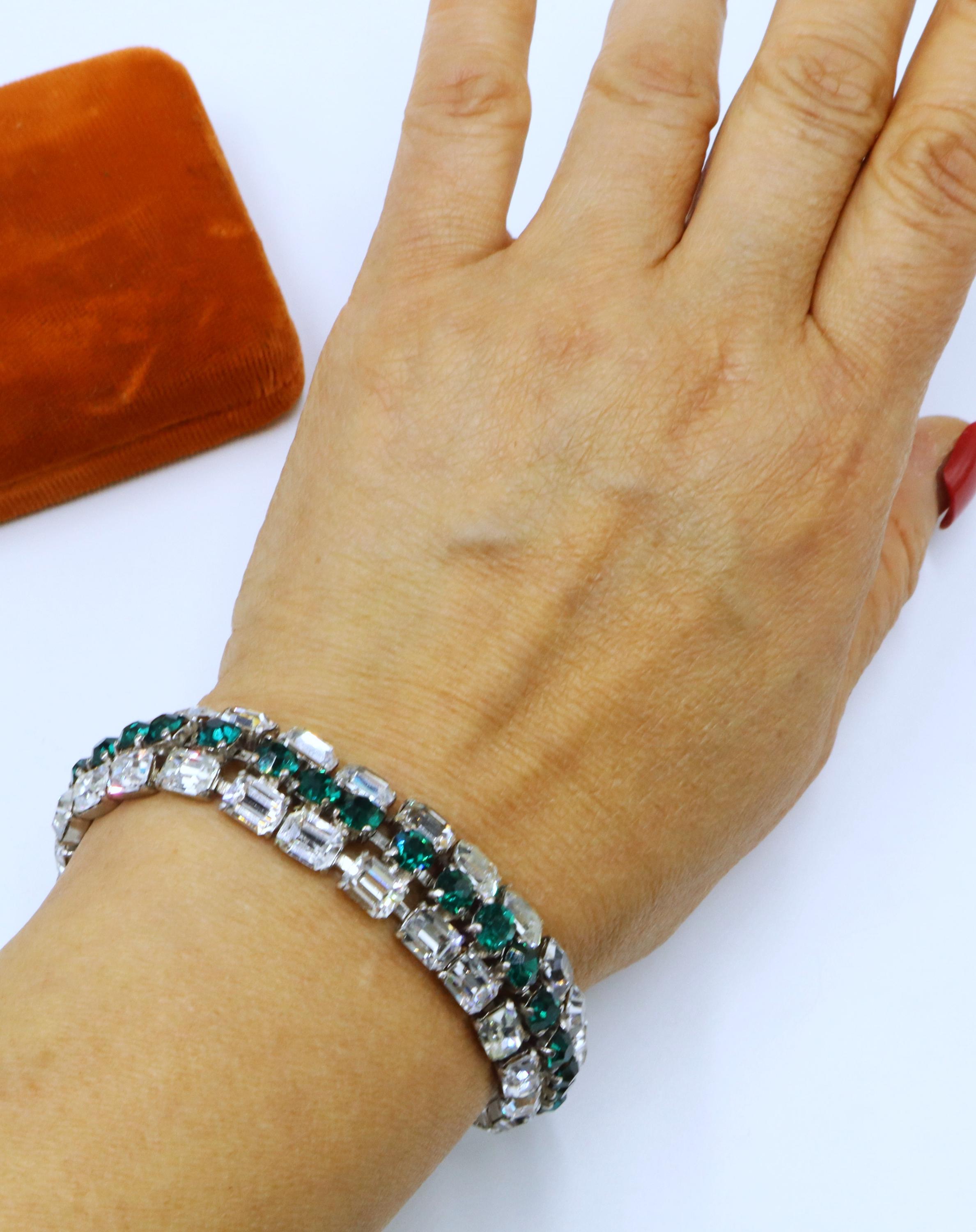 贈り物 Tone Silver Quality Good 50's Vintage & Green Clear アクセサリー
