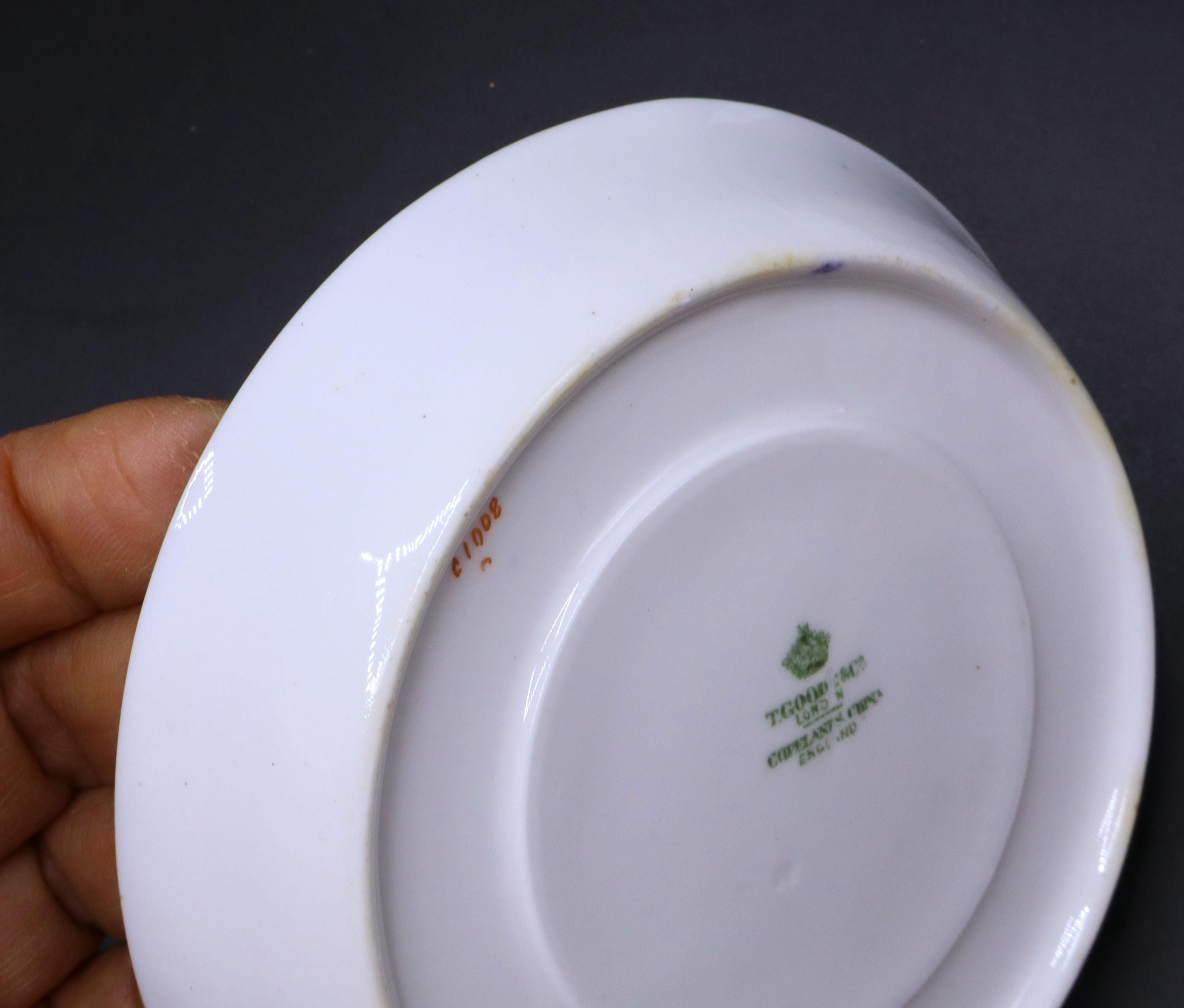 19世紀のアンティークの高品質コープランド磁器の小さな手描きの皿、T 